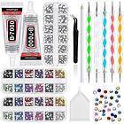 4000 Rhinestones 2st 25ml Lim för Rhinestones, 1 Vaxpenna för Konst