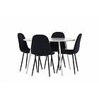 Venture Home Plaza Matgrupp 120 cm Rund med 4 Polar stolar Beige/Svart Matgruppe