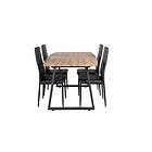 Venture Home Inca Matgrupp 160 cm Rektangulär med 4 Slim stolar Svart Matgrupper Brun,Svart
