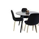Venture Home Plaza Matgrupp 100 cm Rund med 4 Polar stolar Svart/Guld Matgrupper Svart,Guld