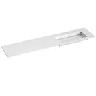 Korsbakken Corian Sidestilt Servant med Flat Bunn Hvit Matt 200cm Dobbel Høyre