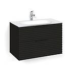 Macro Design Crown Stripe Servantskap 2-skuff med Glasservant Svart eik 80cm Gla