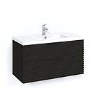 Macro Design Crown Stripe Servantskap 2 Skuff med Light Servant Svart eik 100cm 