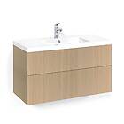 Macro Design Crown Line/push-open Servantskap 2 Skuff med Light Servant Eik 100cm 45