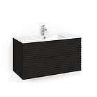 Macro Design Crown Stripe Servantskap 2 Skuff med Light Servant Svart eik 100cm 14