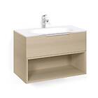Macro Design Crown Open box Servantskap 2-skuff med Glasservant Eik 80cm Glass E