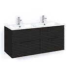 Macro Design Crown Stripe Servantskap Skuff med Light 14 Servant 120cm Dobbel Sv