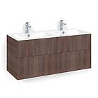 Macro Design Crown Line Servantskap Skuff med Light 14 Servant 120cm Dobbel Brun