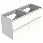 VikingBad MIE Fingergrep 120dbl Servantskap 4 Skuffer Mål: B120xh57xd46 cm Hvit 