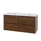 Linn Bad Emma D45cm Servantskap 2 Skuffer Mørk eik 120cm Dobbel 4skuff