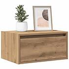 vidaXL Väggmonterat sängbord med LED-lampor artisan ek