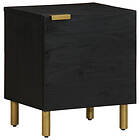 vidaXL Sängbord svart 40x33x46 cm massivt mangoträ