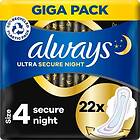 Always Ultra Secure Night (Storlek 4) med vingar 22 st