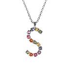 Caroline Svedbom Letter Halsband S Rainbow Combo (Rhodium)