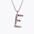 Caroline Svedbom Letter Halsband E Rainbow Combo (Rhodium)