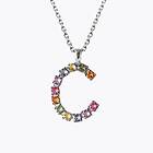 Caroline Svedbom Letter Halsband C Rainbow Combo (Rhodium)