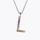 Caroline Svedbom Letter Halsband L Rainbow Combo (Rhodium)