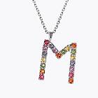 Caroline Svedbom Letter Halsband M Rainbow Combo (Rhodium)