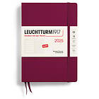 Kalender A5 2025 Weekly Planner/Notebook Dotted Hard Port Red Leuchtturm1917