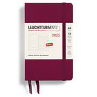 Kalender A6 2025 Weekly Planner/Notebook Hard Port Red Leuchtturm1917