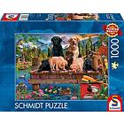 Schmidt : A Family of Dogs at the Lake (1000)