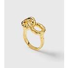 Syster P Bolded Hammered Links Ring Guld 18 mm