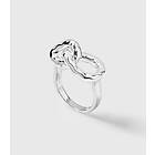 Syster P Bolded Hammered Links Ring Silver 17,5 mm