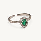 Lily and Rose Bianca Ring Silver Emerald (230743)