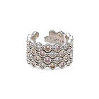 Ylva Li Halo Pink Champagne Ring Silver 3033