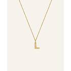 Mockberg Petite Stone Bokstav Halsband Guld E