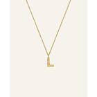 Mockberg Petite Stone Bokstav Halsband Guld V