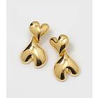 Syster P Double Heart Örhängen Guld