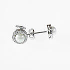 Örhängen Circle With Pearl 18K Vit Guld 11911WCZ