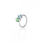 Efva Attling The Sea & I Ring Silver Green Sapphire/Topaz 17,50