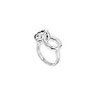 Syster P Bolded Hammered Links Ring Silver 18,5