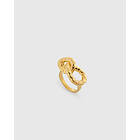 Syster P Bolded Hammered Links Ring Gold 16,5