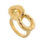 Syster P Bolded Hammered Links Ring Gold 17,5