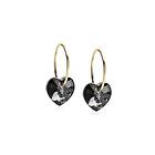 Blomdahl GT Ear Ring 14 mm, Heart 10 Black diamond