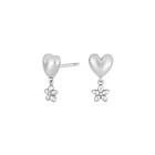 Nordahl Andersen Siersbøl Heart Flower rodinerat silver Stiftörhängen