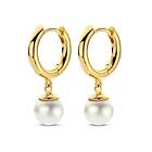 Spirit Icons Figaro Hoop Pearl förgyllt silver Örhängen Med Sötvattenspärlor