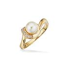 Scrouples 8 Karat Guld Ring Med Sötvattenspärlor Och Zirconia 714143