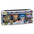 Funko ! POP Marvel 4-pack Hulk, Groot, Cap Snowman, Thanos