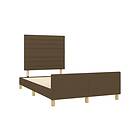 vidaXL sängram utan madrass mörkbrun 120x190 cm tyg