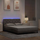 vidaXL Sängram med LED utan madrass Taupe 120x200 cm tyg