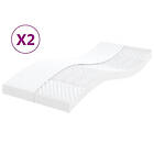 vidaXL Skummadrasser 2 st vit 100x200 cm 7-zoner hårdhet 20 ILD