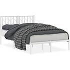 vidaXL Sängram med huvudgavel metall vit 120x200 cm
