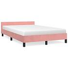 vidaXL sängram utan madrass rosa 120x190 cm sammet