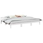vidaXL Sängram familje utan madrass vit 270x200 cm massiv trä furu