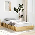 vidaXL Sängram utan madrass 100x200 cm massivt trä ek