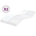 vidaXL Skummadrasser 2 st vit 90x200 cm 7-zoner hårdhet 20 ILD